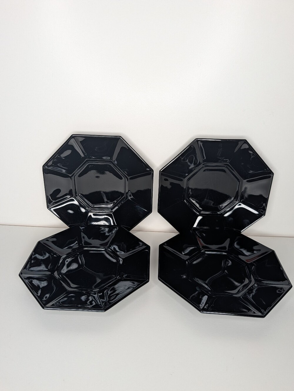 True VTG Small Octagon Black Plates Made In France